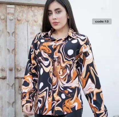 شومیز مجلسی زیبا طرح آبرنگی - Image 3